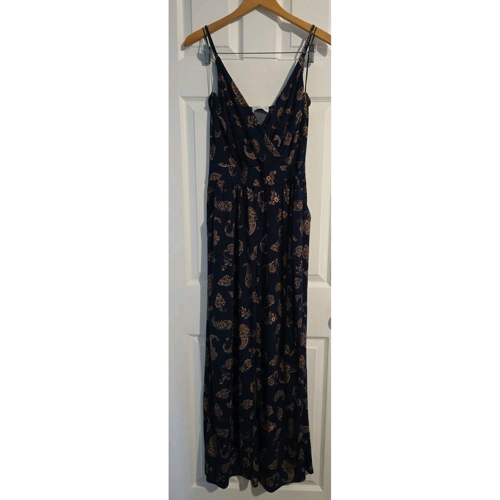 Kaileigh Jumpsuit Navy & Orange Paisley Print Size L
